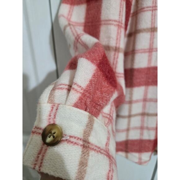 Maurices medium women's red and white button up flannel long sleeve new w tags - Picture 2 of 11